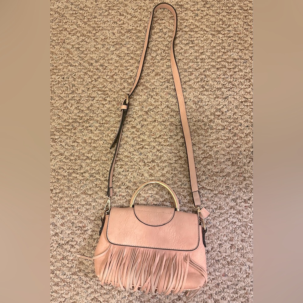 Soft Pink Crossbody with Tassel Front